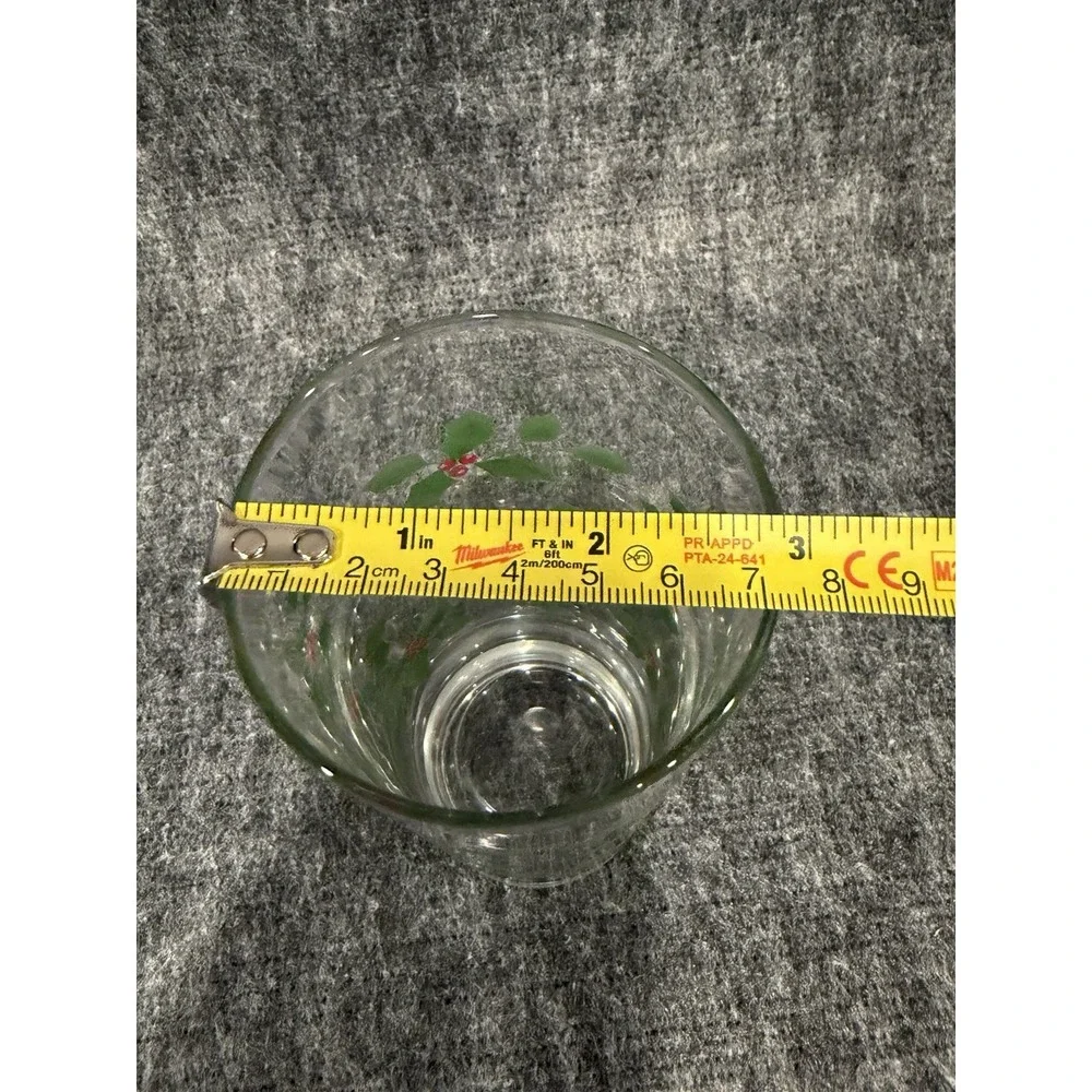 Set Of 9 Vintage Christmas Xmas Holly Berries Tall Tumbler Drinking Glasses 6.5